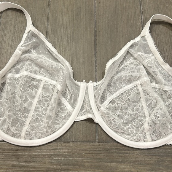 NWT! HSIA White Lace Bra 44D - Picture 8 of 10